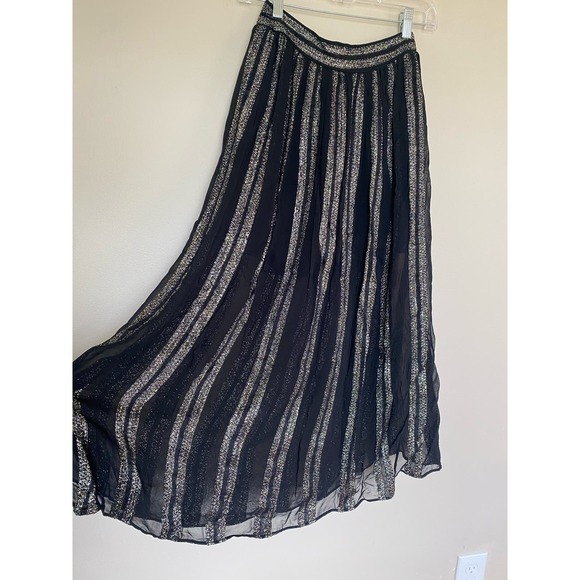 Free People Dresses & Skirts - Free People Carmen lurex black gold metallic maxi skirt xs